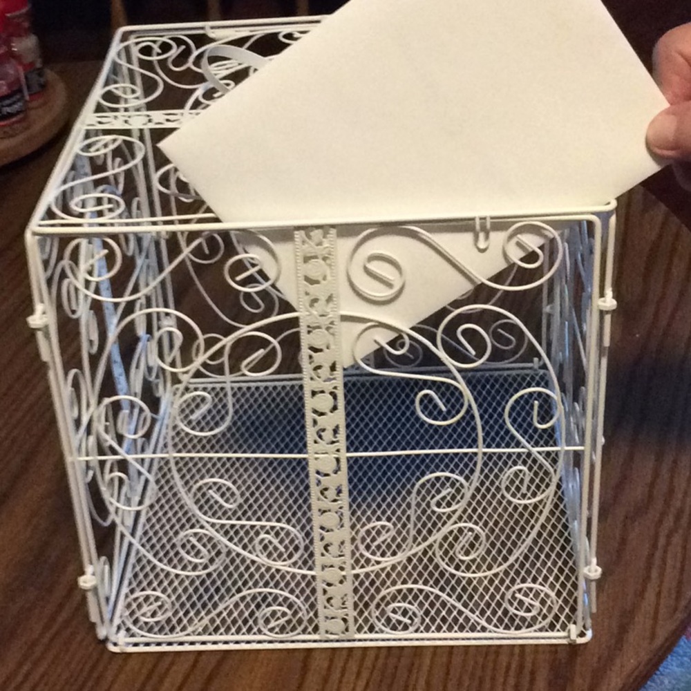 Box for wedding gift envelopes.